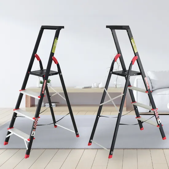 Portable 4 Step Iron Folding Ladder Multi