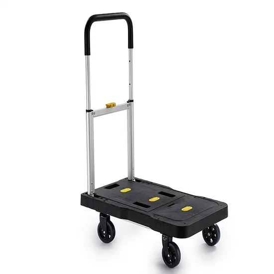 Heavy Duty Folding Dolly Cart with Wheels, 330lb Portable Push Cart, Adjustable Handle for Luggage, Moving, Travel, Shopping & Office Use 