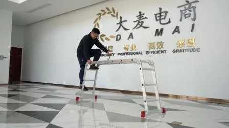 20FT 4X5 Aluminium Multipurpose Foldable Step Ladder with Iron Platfoem 